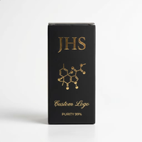 Boîtes d'emballage personnalisées imprimées pliables noires mates pour flacons de poudre vides de 3 ml, 4 ml, 5 ml, 10 ml et flacons de peptides