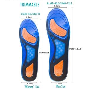 แผ่นรองพื้นรองเท้ากีฬา TPE คุณภาพสูง รองรับอุ้งเท้า ช่วยบรรเทาอาการปวดเมื่อย นวดด้วยเม็ดบีดส์ ซับแรงกระแทก แผ่นรองพื้นหนา ลดแรงกดทับเท้า - Product Image 6