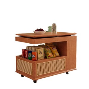 <b>Coffee</b> <b>Table</b> Solid Wood Adjustable Height Movable Storage Drawer Living Room Furniture Small Apartment Use - Product Image 4
