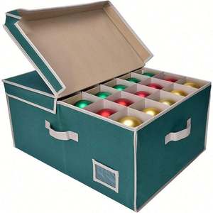 Fournitures de décoration de Noël en céramique pour les fêtes, accessoires, ornements, boules, boîte de rangement pour organisateur de Noël en plastique - Product Image 2