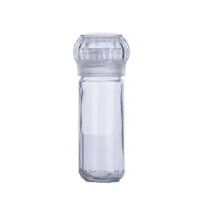 Hot Sale in Kitchen Empty Clear 100ml Glass Spice Grinders Jar with Plastic Lids 4oz Glass Spice And Salt Grinder