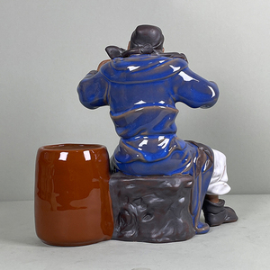 รูปเซรามิกทำมือสไตล์อาร์ตเดคโคจางเฟยสำหรับตกแต่งตั้งโต๊ะที่บ้านสามารถปลูกพืชสีเขียวขนาดเล็กได้ - Product Image 6