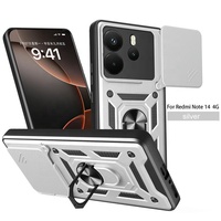 Anneau béquille étuis de téléphone portable pour Redmi Note 14 13 12 Pro Plus 14C 13C 5G 4G résistant au métal pare-chocs toboggan couvercle d'objectif de caméra