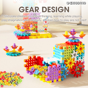 Juguetes educativos creativos para niños, juego de bloques de construcción de engranajes eléctricos coloridos, herramientas para niños con taladro eléctrico - Product Image 3