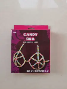 Embalagem individual caixa de exibição de doces G-string para pessoas com pulseira e colar sutiã doce 125g x 24
