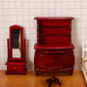 Estilo europeo 1:12 modelo de bolsillo casa de muñecas de madera manualidades en miniatura gabinete Vertical exhibición dibujos animados grasa librería muebles - Product Image 2