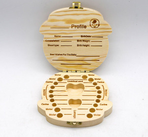 Thay đổi răng trẻ em bằng gỗ hộp răng thay đổi bộ sưu tập răng nam và nữ tóc thai nhi - Product Image 3