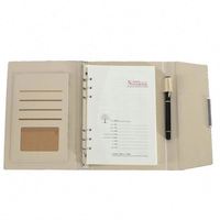 Carnet A5 Rechargeable en Cuir Rigide Multi-Matériaux avec Impression Personnalisée, Porte-Cartes, Porte-Stylo, Reliure, 100 Feuilles, Logo Personnalisé, Idéal Cadeau