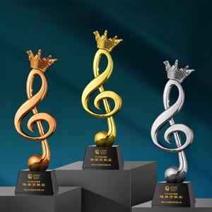 Hot Selling Creative Music Singing Trophy Einzigartige Custom Award Crystal Resin Trophy - Product Image 4