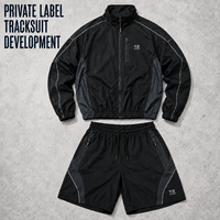 Ensemble de survêtement coupe-vent 2 pièces pour homme, design colorblock, séchage rapide, fabrication OEM personnalisée, idéal pour le fitness et la course à pied