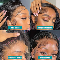 Perruques bon marché en cheveux vierges longs et bouclés pour femmes noires, meilleure qualité, avec dentelle HD transparente, base en soie, sans colle