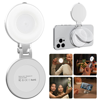 Lampe d'appoint CF 3 modes avec miroir de maquillage intégré, rotative à 360°, pour créateurs de contenu et vlogueurs, rechargeable, magnétique, pour téléphone et selfies