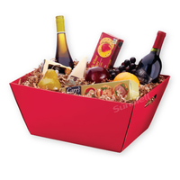 Grand Panier Cadeau Pique-nique en Carton Ondulé avec Logo Personnalisé, Boîte Présentoir Pliable