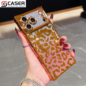 Coque de téléphone de luxe à motif léopard dégradé anti-chute à quatre coins avec protection magnétique <span class=keywords><strong>pour</strong></span> objectif <span class=keywords><strong>pour</strong></span> <span class=keywords><strong>iPhone</strong></span> 17 16 15 - Product Image 1