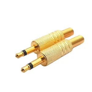 Adaptador de enchufe Mono Jack de 3,5mm Pines de conector chapado en oro 3,5 enchufes Mono 1/8 conector de Audio de 3,5mm conector Mono Audio Jack de 3,5mm