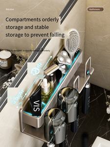 Dispensador de pasta de dientes de una pieza, estante <span class=keywords><strong>para</strong></span> cepillos de dientes, envío directo, soporte <span class=keywords><strong>para</strong></span> cepillos de dientes, organizador, soporte <span class=keywords><strong>para</strong></span> cepillos de dientes de <span class=keywords><strong>PVC</strong></span>, estantes <span class=keywords><strong>para</strong></span> Baño - Product Image 2