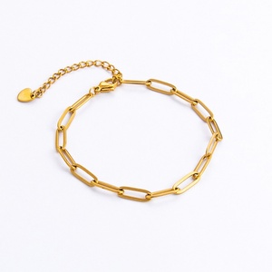 INS Style Waterproof Stainless Steel <b>Charm</b> Bracelet Plated 18k Gold Trendy Personalized Non-Fading Women's Anniversary Accessory - Product Image 5