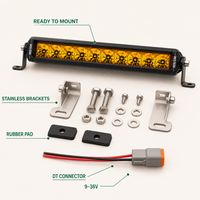 Barre lumineuse LED HSSH de 30 pouces jaune à rangée unique sans vis pour voitures 4x4 tout-terrain et VTT, puissance homologuée OEM