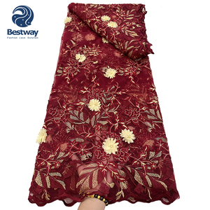 Bestway 3d fiori ricamati con perline <span class=keywords><strong>Tulle</strong></span> netto tessuto di pizzo - Product Image 5