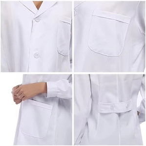 Blouse de laboratoire professionnelle durable, respirante, légère, antistatique, confortable, multipoches, antibactérienne, blanche - Product Image 3