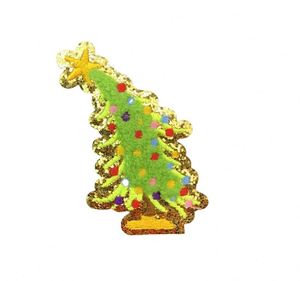 แพทช์ปักลายต้นคริสต์มาสขอบกลิตเตอร์แบบรีดติด  คอลเลคชั่นขนาดใหญ่ - Product Image 3