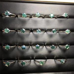 Wholesale Crystal Rings Fashion Jewelry Green <strong>Gem</strong> S925 Silver <strong>Moss</strong> <strong>Agate</strong> Rings for Gifts - Product Image 6