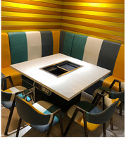 Table de barbecue coréen commerciale, mobilier de restaurant chinois pour les fournitures d'hôtels et de restaurants
