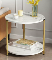 Table basse mobile de style nordique pour salon, avec structure métallique, ronde ou carrée, petite table d'appoint centrale