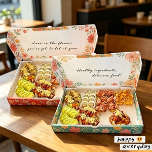 Boîtes à emporter en papier de qualité alimentaire avec logo personnalisé, vente en gros pour restaurants et boulangeries, adaptées aux sushis, aux biscuits et aux pâtisseries avec emplacement pour la sauce - Product Image 2