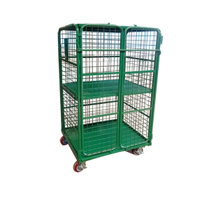 Kho lưu trữ cán Pallet công nghiệp đóng mở Giao thông vận tải cán giỏ hàng lồng xe đẩy với 4 mua sắm Xe đẩy có thể gập lại - Product Image 1