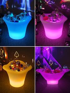 Biểu tượng tùy chỉnh LED thắp sáng nhựa không thấm nước Xô đá với đôi tường xách tay 5L công suất cho đêm bên món quà - Product Image 6