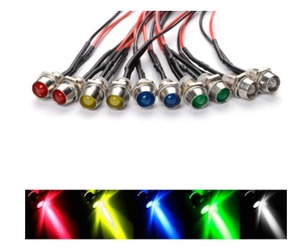 EParthub - Feux de tableau de bord LED pré-câblés de 8 mm, 5 options de couleur, câble de 20 cm, parfaits pour la personnalisation des groupes d'instruments de véhicule - Product Image 3