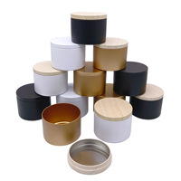 RTS 4oz Kleine Runde Leere Schwarze Weiße Blechdose 65*H52mm Metall-Kerzen-Aromatherapie-Glas Versiegelte Blechdose für Kerzenverpackung