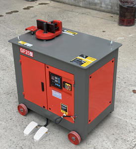เครื่องดัดเหล็กเส้นแบบ CNC รุ่น GF25 สีแดง ดีไซน์กะทัดรัด ควบคุมด้วย PLC อุปกรณ์ดัดอัตโนมัติ - Product Image 4