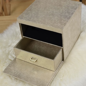 Custom Reusable Luxury Gold Foil Pull Out Sliding Drawer <b>Wedding</b> Guest Gift Invitation Card Rigid Packaging <b>Box</b> - Product Image 1