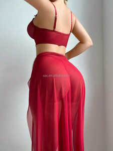 Sacknove W874 <span class=keywords><strong>Open</strong></span> Voorkant Split Romantische Nachtclubkleding Mesh Transparante Sieraden Dunne Dans Kostuum Dames <span class=keywords><strong>Sexy</strong></span> Hete Lingerie Jurk - Product Image 3