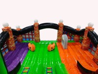 Toboggan d'Halloween Haunted Mansion, toboggan gonflable double commercial