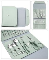 Coupe-ongles de haute qualité Morandi bleu clair, professionnel, portable, kit de coupe-ongles, ciseaux, pinces, ensemble de manucure, sac