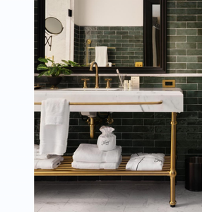 Base de tocador de baño de acero de 48 pulgadas, inserciones decorativas, <span class=keywords><strong>lavabo</strong></span> de Metal, consola, <span class=keywords><strong>lavabo</strong></span>, tocadores, cámaras de lujo, juego de tocador King Suite - Product Image 1