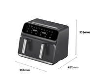 Meilleur produit Friteuse à air numérique intelligente électrique sans huile à double panier carré de 8 L avec panier amovible pour la maison
