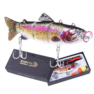 Fishing Multi Jointed Lure Lure Jointed Fishing Lures Factory Supply 13cm 5.12 Inch Robotic Fishing Multi Jointed Bait Automatic USB Charge Bait Electric Swimming Fishing Lure