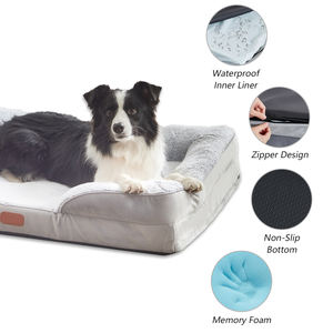 Camas ortopédicas de lujo para perros, Cama grande impermeable de espuma viscoelástica para perros de gran tamaño con cubierta extraíble lavable - Product Image 3