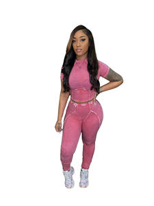Conjunto de 2 Piezas para Mujer 2025: Top Corto de Punto Acanalado y Leggings, Estilo Y2K, Corte Ajustado, Conjunto Deportivo de Dos Piezas - Product Image 6