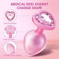 Großhandel Kristall Rosa Analplug Sexspielzeug Herzförmig Silber/Gold Finish 100% Wasserdicht Nachhaltig Einfache Reinigung