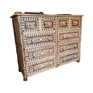 Table console incrustée d'os Style traditionnel Blossom Design pour chambre à coucher salon appartement pour hôtels Vory d'inspiration marocaine - Product Image 1