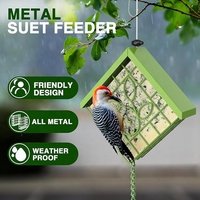 Mangeoire à oiseaux suspendue en métal résistante aux intempéries pour jardin, avec clochettes éoliennes, pour tourtereaux et cardinaux