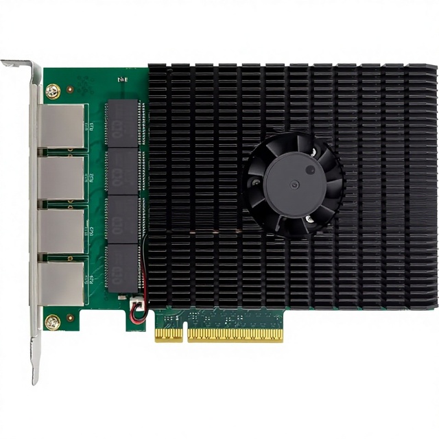 Fervit PCIe 4.0 X8 AQC113 T4 Quad-10G RJ45 MGig Ethernet Server NIC