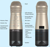 Microphone de karaoké professionnel sans fil, léger et portable, à condensateur cardioïde, avec réponse haute fréquence (50Hz-18kHz) pour