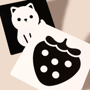 Gran oferta, tarjeta de estimulación Visual Montessori, juguetes, forma de Color, Educación Animal, tarjetas Flash cognitivas en blanco y negro para Babycard - Product Image 6