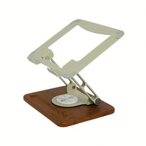 Support pour ordinateur portable ergonomique rotatif à 360° WORK EZ 2025, hauteur réglable, base antidérapante, construction en acier et bois, personnalisable - Product Image 1